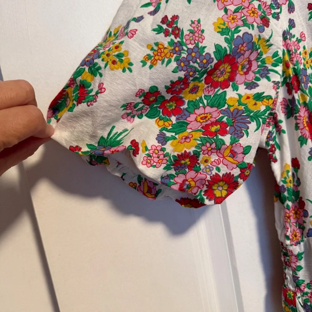 Boden Lillian Cotton Floral Midi Dress Size 16/18 - Picture 5 of 14